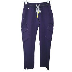Figs Soeng Petite Scrub Pants Womens Size XXS Purple Technical Collection NWT